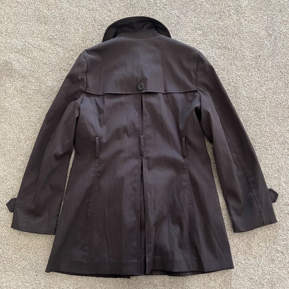 AB Studio Chic Minimalist Double Breasted Dark Gray Belted Overcoat Size 6 NWOT - Picture 8 of 11
